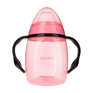 AKUKU - Hrnček naklonený so silikónovým náustkom 280ml rúžový