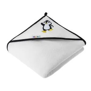 AKUKU detská osuška 100 × 100 cm biela s tučniakom
