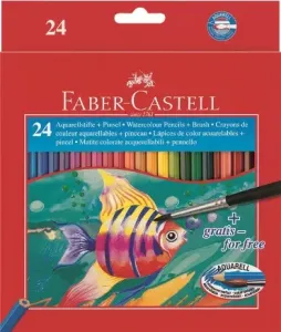 Pastelky akvarelové set 24 farebné v pap.krab. (Faber Castel - Pastelky akvarelové)