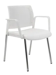 ALBA konferenčná stolička KENT PROKUR síť, bílý plast