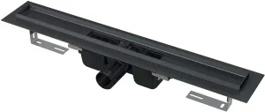 Alcadrain Podlahový žľab s okrajom pre perforovaný rošt, čierna-mat APZ1BLACK-750 APZ1BLACK-750