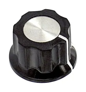 Alcoswitch - Te Connectivity Pkes120B1/4 Fluted Skirt Knob, Black, 32.9Mm