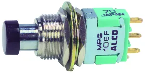 Alcoswitch - Te Connectivity Mpg106F. Switch, Pushbutton, Spdt, 6A, 125Vac, Solder Lug