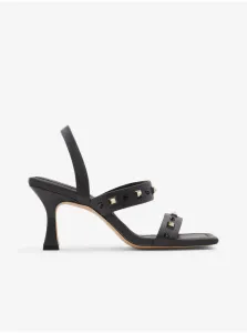 Čierne dámske sandále na podpätku ALDO Louella #656093
