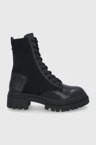 Členkové topánky Aldo dámske, čierna farba, na platforme #5942558