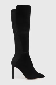 Semišové čižmy Aldo Sophialaan dámske, čierna farba, na vysokom podpätku, #5918633