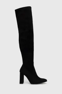 Vysoké čižmy Aldo Toeder dámske, čierna farba, na podpätku, #5918628