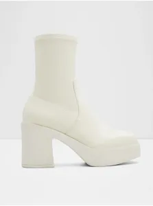 Členkové topánky Aldo Upstep dámske, béžová farba, na podpätku, #6157035