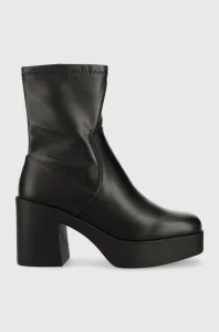 Členkové topánky Aldo Upstep dámske, čierna farba, na podpätku, #5942525