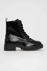 Členkové topánky Aldo dámske, čierna farba, na plochom podpätku #7862779
