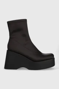 Členkové topánky Aldo Silo dámske, čierna farba, na kline, 13621083Silo