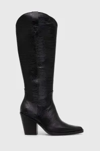Kožené čižmy Aldo Nevada dámske, čierna farba, na podpätku, 13472512.Nevada #8745752
