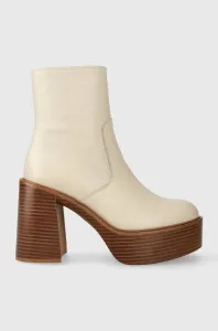 Kožené členkové topánky Aldo Myrelle dámske, biela farba, na podpätku, 13621066Myrelle