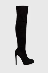 Vysoké čižmy Aldo Eruol dámske, čierna farba, na vysokom podpätku, #4229718