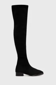 Vysoké čižmy Aldo Sevaunna dámske, čierna farba, na plochom podpätku