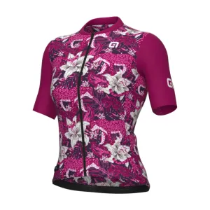 ALÉ Cyklistický dres s krátkym rukávom - HIBISCUS PR-E - fialová