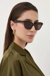 Slnečné okuliare Alexander McQueen AM0391S dámske, hnedá farba