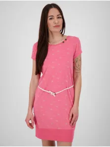 Ružové dámske vzorované krátke šaty s opaskom Alife and Kickin #1066023