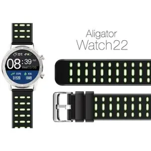 Aligator Watch 22 mm silikónový remienok Duálny zelený