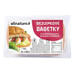 ALLNATURE Bezlepkové bagetky so sušenými paradajkami, bazalkou a cesnakom 110 g