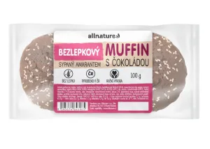 ALLNATURE Bezlepkový Muffin s čokoládou sypaný amaranthom čerstvý 100 g