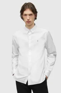 Košeľa AllSaints pánska, biela farba, regular, s klasickým golierom #286046