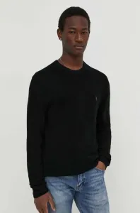 Vlnený sveter AllSaints pánsky, čierna farba, ľahký #192845