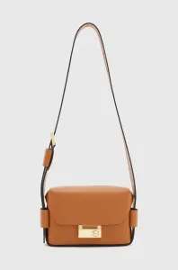 Kožená kabelka AllSaints hnedá farba