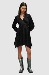 Šaty AllSaints čierna farba, mini, áčkový strih #8721917