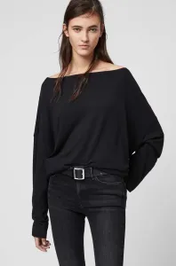 Tričko s dlhým rukávom AllSaints dámsky, čierna farba, #6259964