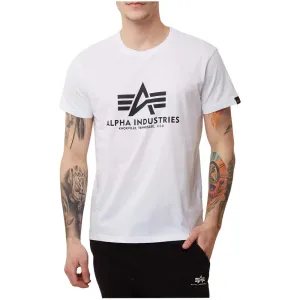 Bavlnené tričko Alpha Industries Basic T-Shirt 100501.09, biela farba, s potlačou