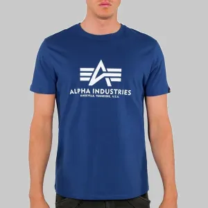 Pánske tričko Alpha Industries Basic T-Shirt Blue - XL
