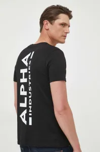 Bavlnené tričko Alpha Industries Backprint T 128507.03-black, čierna farba, s potlačou, 128507 03 #4356550