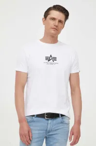 Bavlnené tričko Alpha Industries 118533.09-White, biela farba, s potlačou #8701920