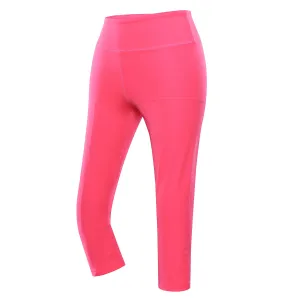 Women's quick-drying capri leggings ALPINE PRO NORVA neon knockout pink #6354042