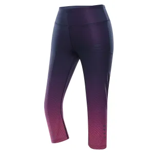Women's quick-drying capri leggings ALPINE PRO NORVA neon knockout pink variant pa #5468856