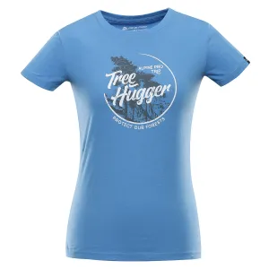 Women's T-shirt made of organic cotton ALPINE PRO WORLDA silver lake blue variant pb