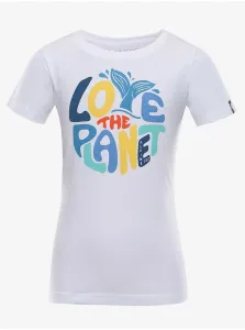 Children's T-shirt made of organic cotton ALPINE PRO WORLDO white variant pa