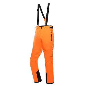 ALPINE PRO Lermon Pánske lyžiarske nohavice MPAY615 neón pomaranč S