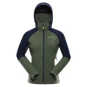 Women's softshell jacket with membrane ALPINE PRO LANCA olivine #6354245