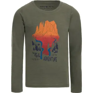 ALPINE PRO BASTO Chlapčenské tričko, khaki, veľkosť 104-110