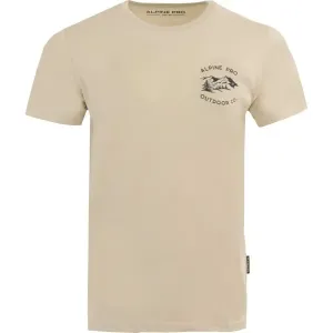ALPINE PRO NERAW Pánske tričko, béžová, veľkosť #9335048