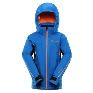 Kids ski jacket with membrane ALPINE PRO GAESO electric blue lemonade