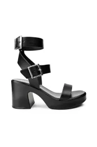 Sandále Altercore Nang dámske, čierna farba, na podpätku #9528855