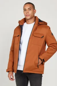 ALTINYILDIZ CLASSICS Men's Tile Standard Fit Regular Fit Camouflage Hooded Coat