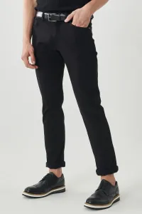 ALTINYILDIZ CLASSICS Men's Black 360-Degree Stretch Stretch in All Directions, Slim Fit Slim Fit Cotton Comfort Trousers