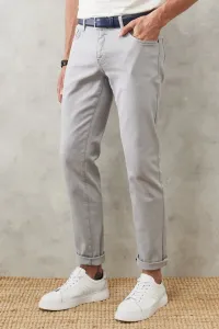 ALTINYILDIZ CLASSICS Men's Gray 360-Degree Flexibility in All Directions, Comfortable Slim Fit Slim-fit Pants