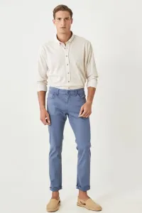 ALTINYILDIZ CLASSICS Men's Indigo Slim Fit Slim Fit Cotton Comfort Trousers that 360 Degree Stretches in All Directions