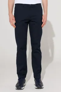 ALTINYILDIZ CLASSICS Men's Navy Blue Comfort Fit Relaxed Fit Side Pocket Cotton Patterned Flexible Trousers