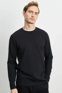 ALTINYILDIZ CLASSICS Men's Black Standard Fit Normal Cut Crew Neck T-Shirt